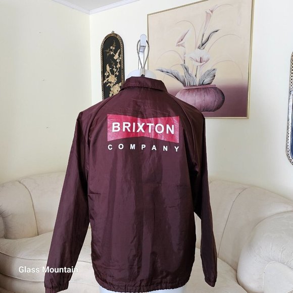 Brixton Maroon Windbreaker Jacket - Picture 4 of 13